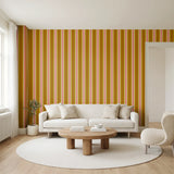 Offset Stripes, Mustard Wallpaper