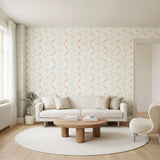 Retro Starburst, Ivory Wallpaper