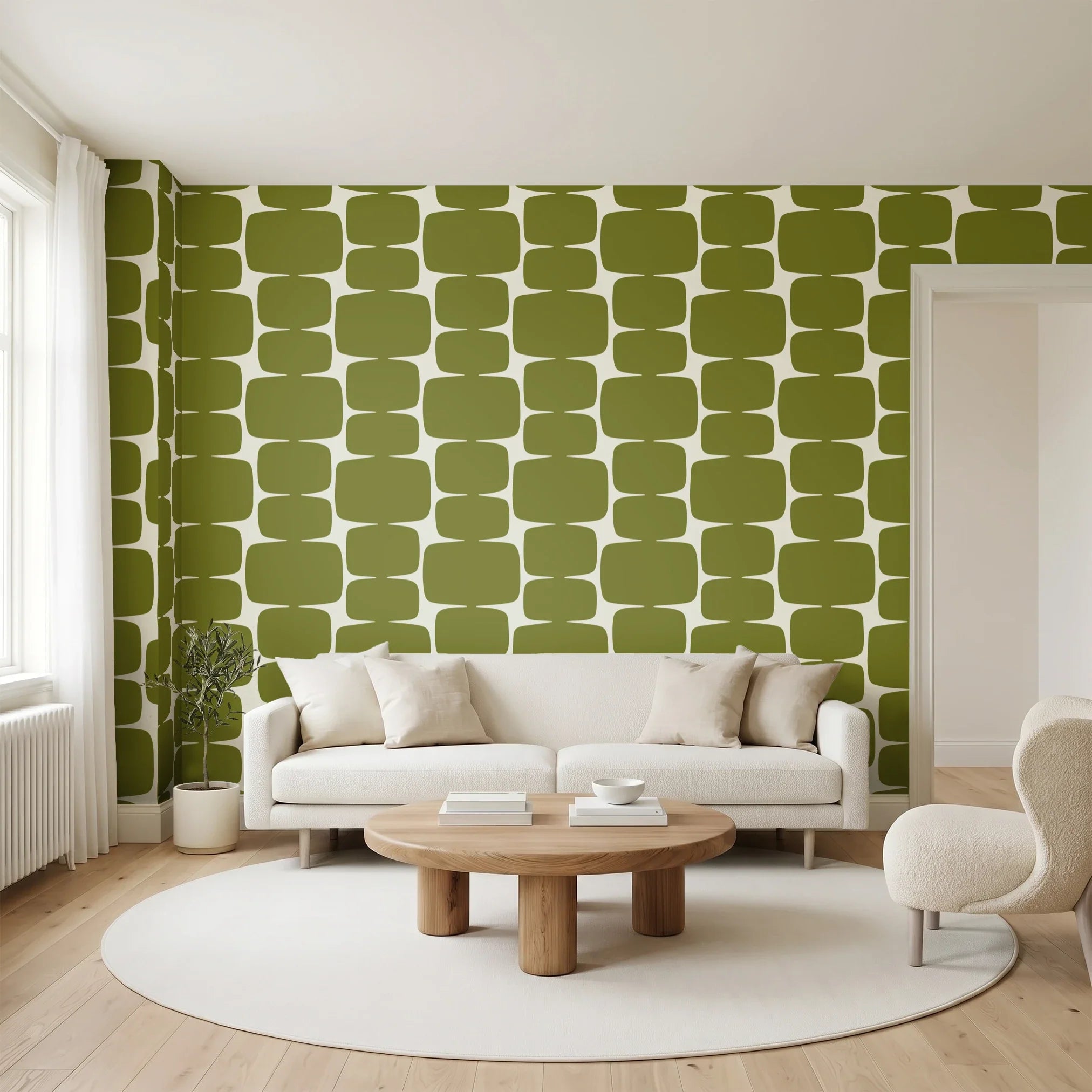 Atomic Bricks, Olive Wallpaper