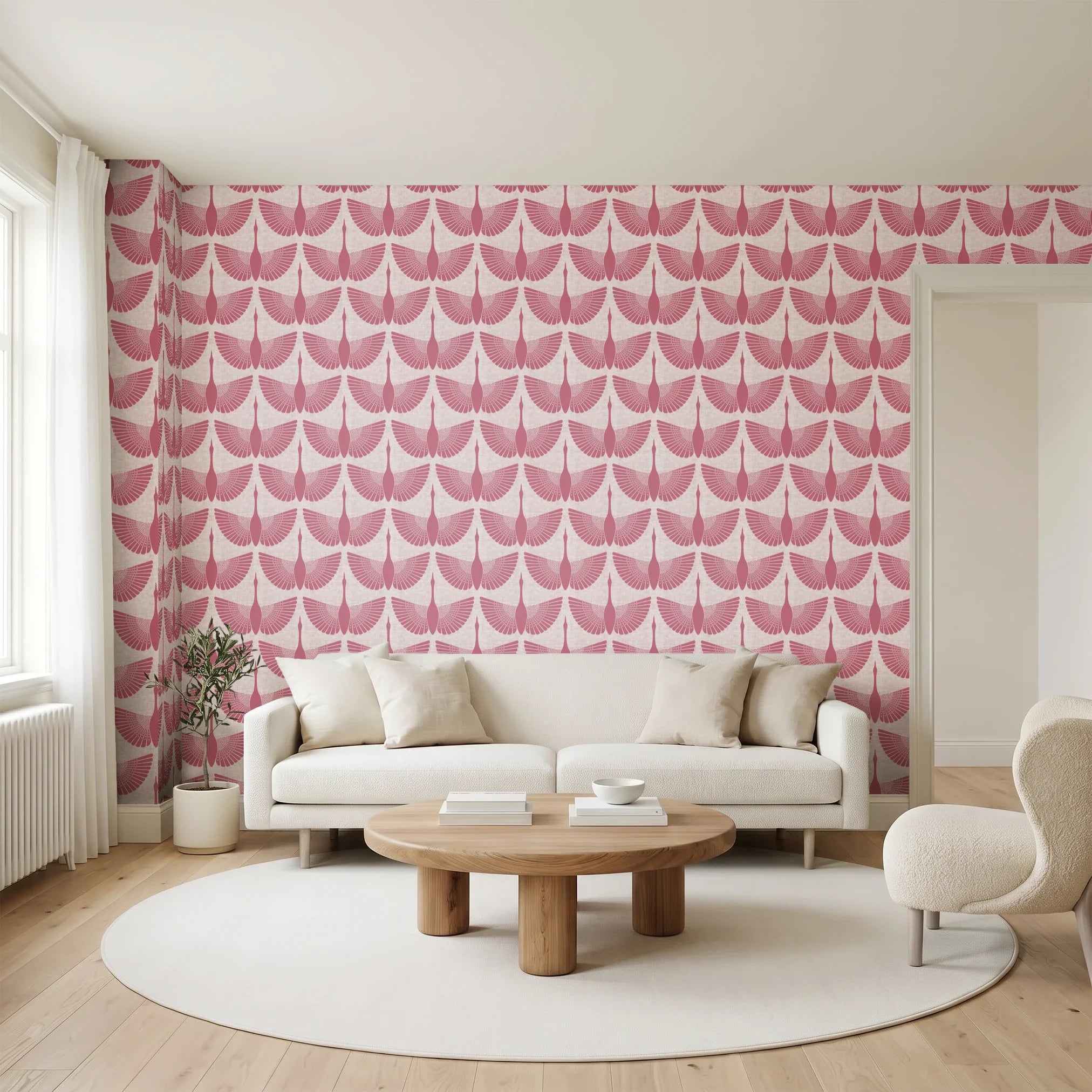 Egret of Joy, Dusty Rose Wallpaper