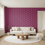 Retro Sunburst, Plum Wallpaper