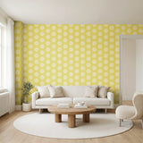 Retro Sunburst, Lemon Wallpaper