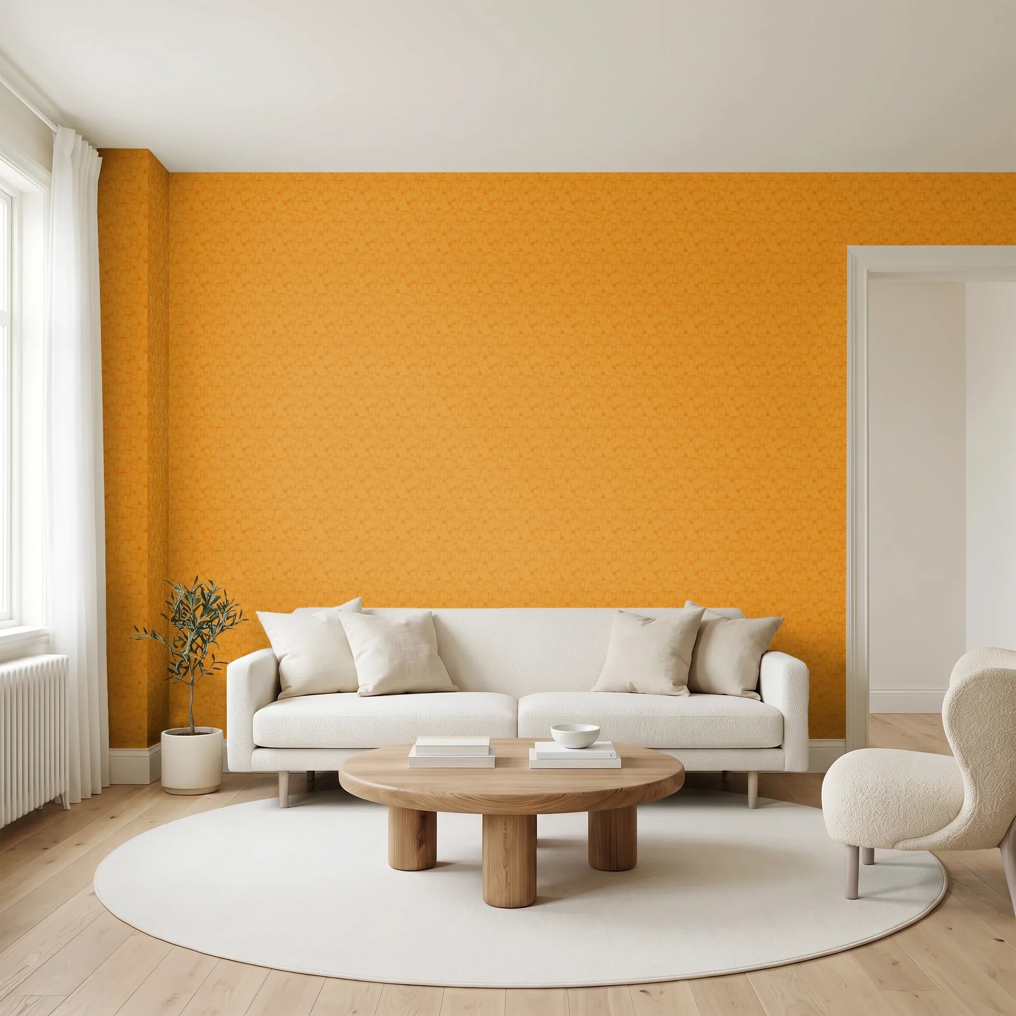Interlock, Burnt Orange Wallpaper