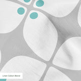 Square Mod in Mist — square mod print, in palest dove grey on white, barely there