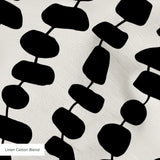 Atomic Stack in Ivory — atomic stack print, in black forms on a bright ivory ground, the reverse of the Ebony colorway