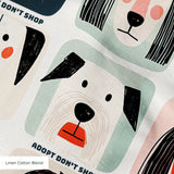 Modern Mutt Parade — modern mutt parade print, in red, teal, mustard and pink blocks against cream and black