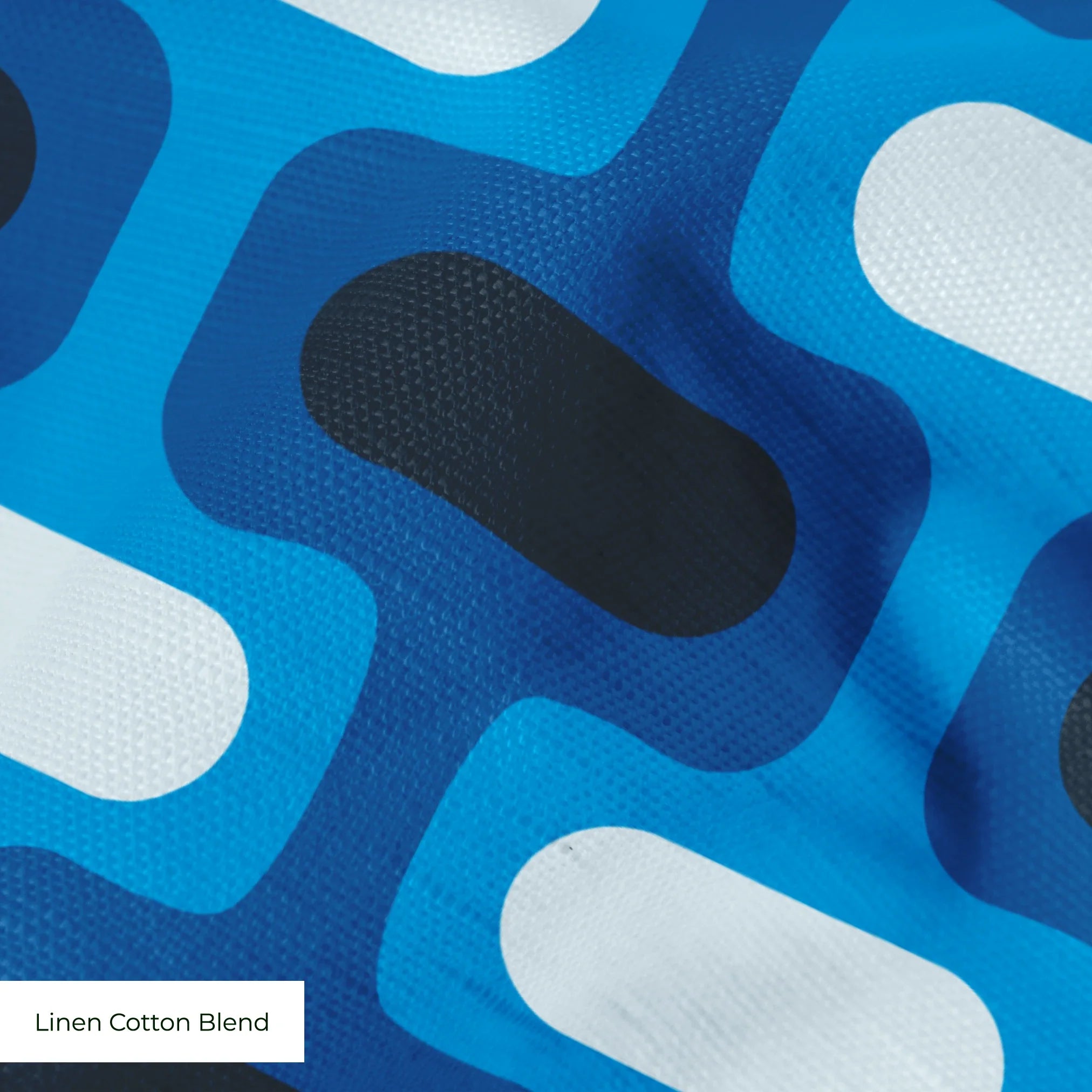 Mod Waves in La Jolla — mod waves print, in vivid cobalt blue pods on a deep navy ground