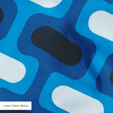 Mod Waves in La Jolla — mod waves print, in vivid cobalt blue pods on a deep navy ground