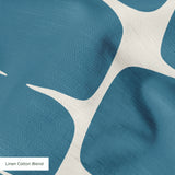 Atomic Bricks in Slate — atomic bricks print, in dusty slate blue with a bone grid
