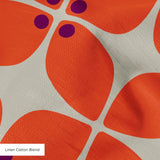 Square Mod in Fire — square mod print, in scorched coral red on oatmeal