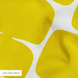 Atomic Bricks in Mustard — atomic bricks print, in saturated mustard yellow with a bone grid