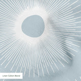 Retro Sunburst in Slate — retro sunburst print, in cool slate grey and blue with a silvery center