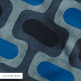 Mod Waves in Pacific Heights — mod waves print, in bright cobalt pods on a slate blue ground