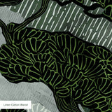Twilight Grove in Moss — twilight grove print, in sage green and slate blue over a misty ground