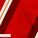 Offset Stripes in Firecracker — offset stripes print, in bright red and crimson separated by crisp white on charcoal