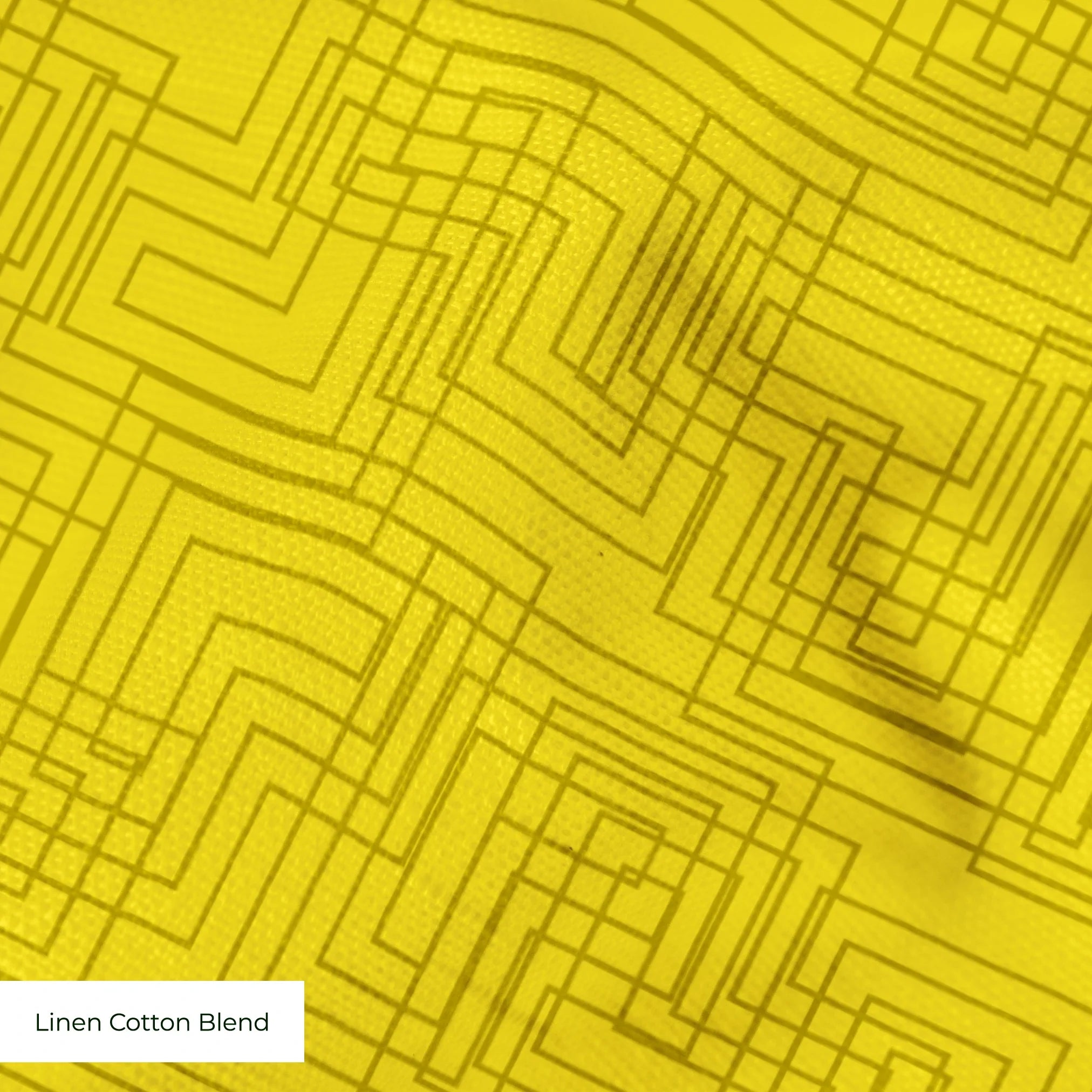 Interlock in Mustard — interlock print, in saturated mustard yellow