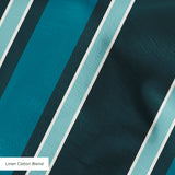 Mod Stripes in Pacific — mod stripes print, in deep petrol teal and pale blue on ivory