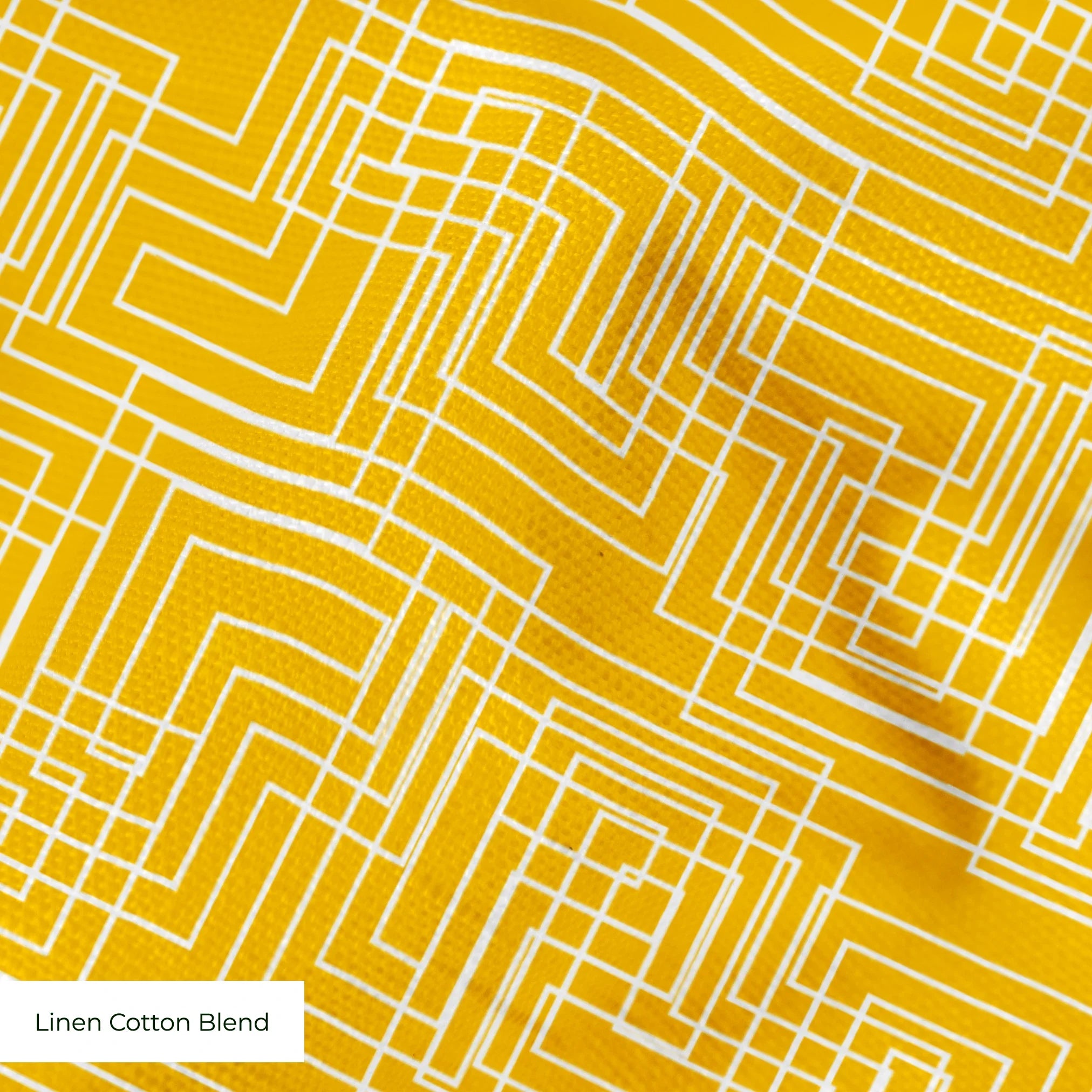 Interlock in Saffron — interlock print, in warm saffron gold