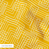 Interlock in Saffron — interlock print, in warm saffron gold