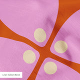 Square Mod in Pink — square mod print, in bright orchid pink with a magenta center on white