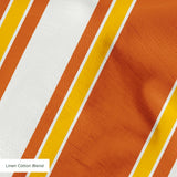 Mod Stripes in Orange — mod stripes print, in bright orange and coral with a golden edge on ivory