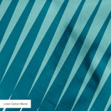 Parallax in Laguna — parallax print, in turquoise and teal shading to white