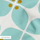 Square Mod in Robins Egg — square mod print, in pale robin's egg blue with a soft coral center on bone