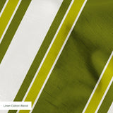 Mod Stripes in Avocado — mod stripes print, in avocado and olive with a chartreuse edge on ivory