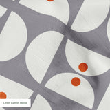 Geometric Martini Mod in Cherry — geometric martini mod print, in cool grey and white with a cherry red center