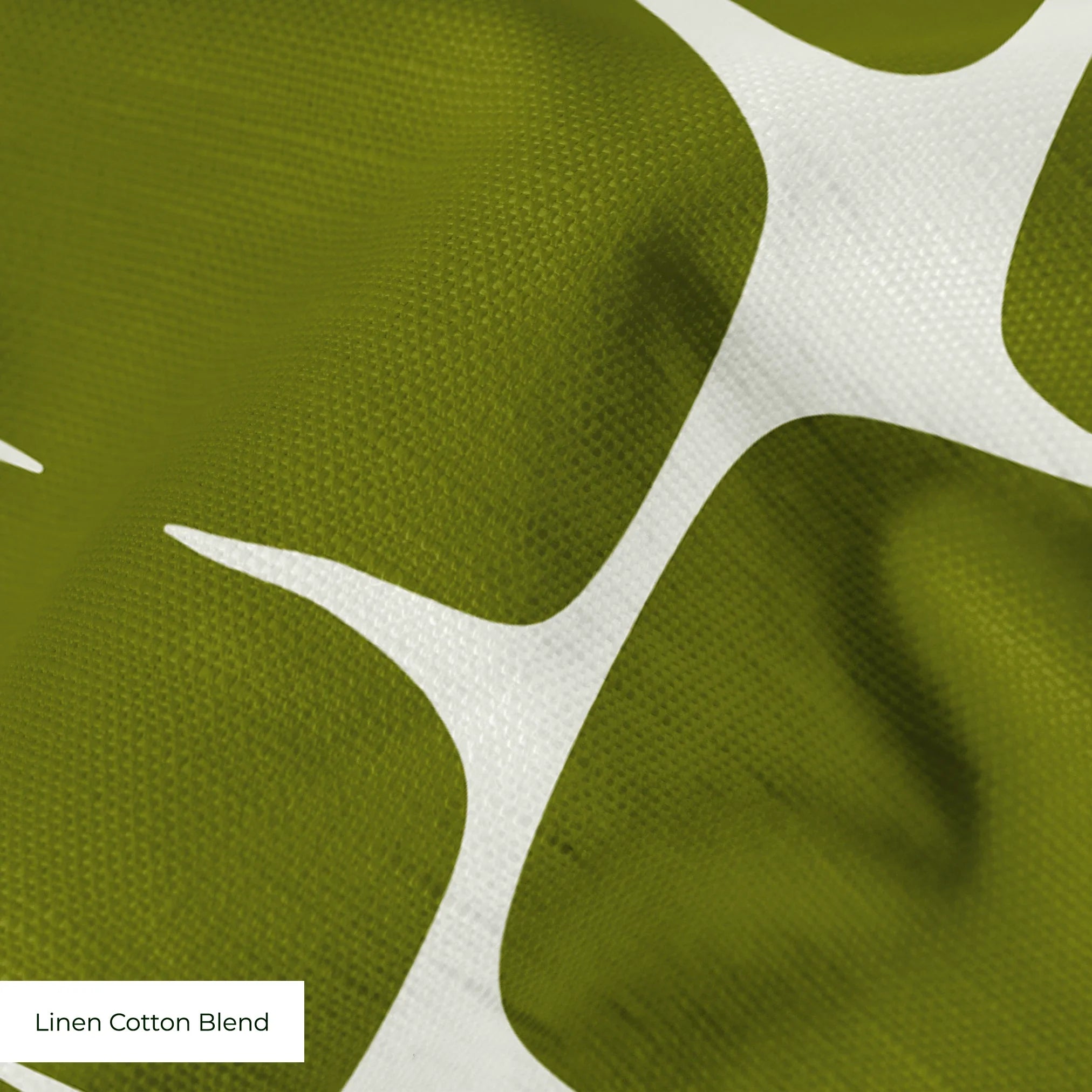 Atomic Bricks in Olive — atomic bricks print, in deep olive and moss with a bone grid