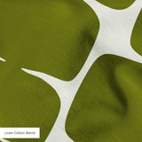 Atomic Bricks in Olive — atomic bricks print, in deep olive and moss with a bone grid