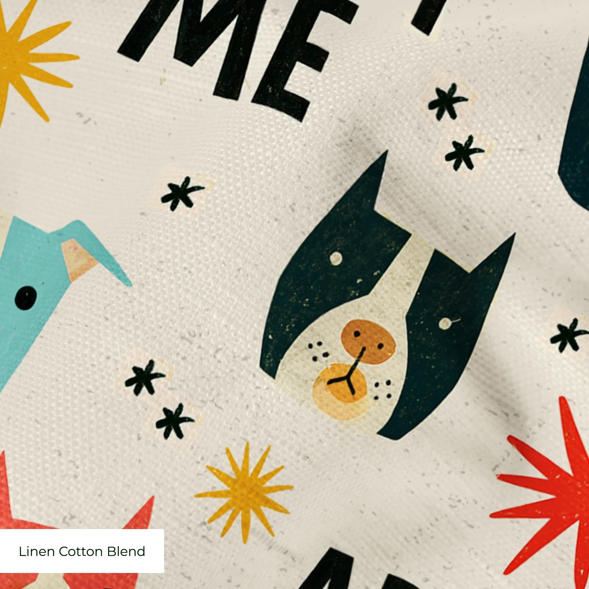 Retro Rescue Dogs — retro rescue dogs print, in teal, cream and red on a soft cream ground