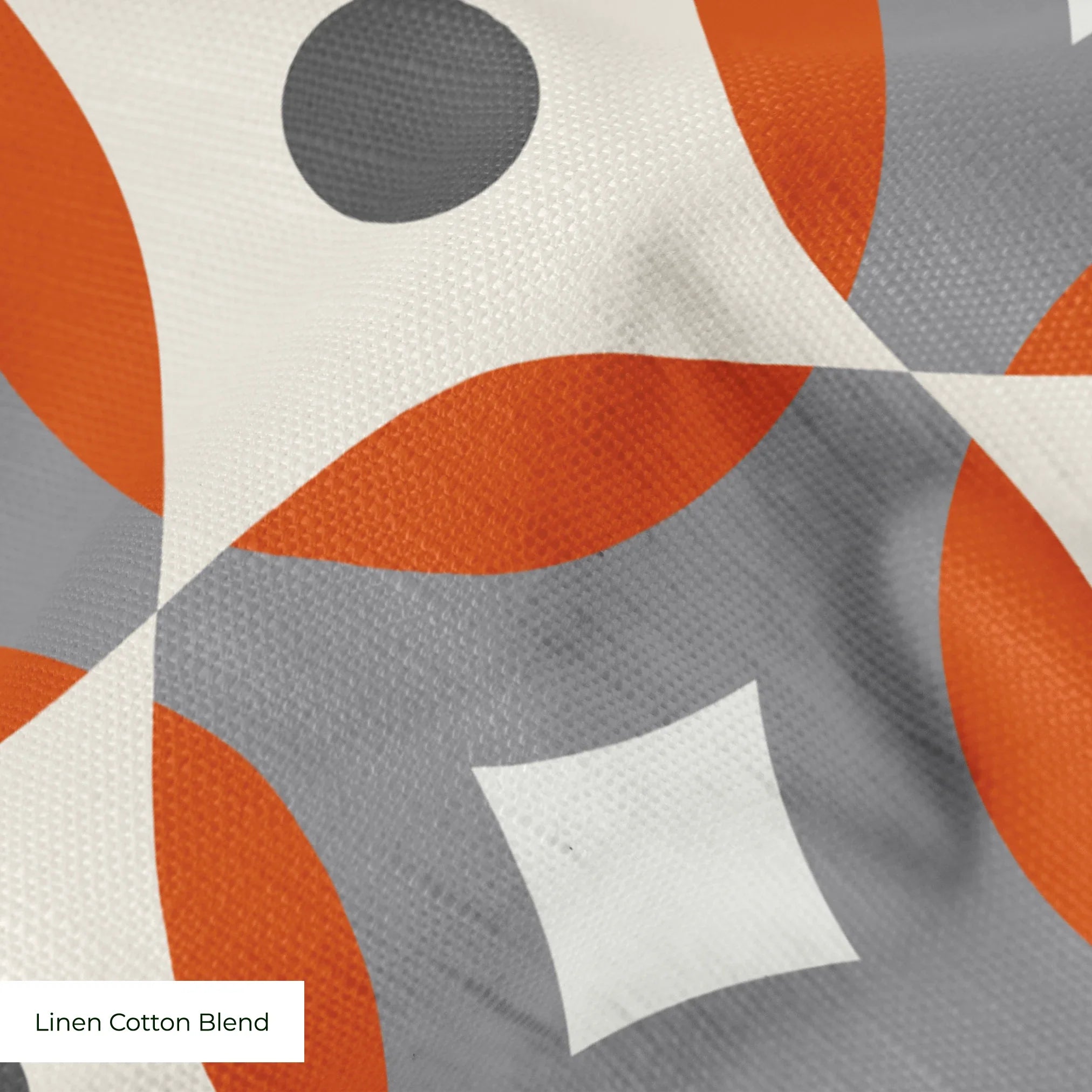Mod Montez in Fire — mod montez print, in a cream star on a bright orange ground with a charcoal center