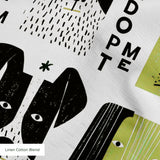 Adopt Me Mid Mod Dog in Avocado — adopt me mid mod dog print, in avocado green, black and cream on a warm bone ground