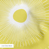 Retro Sunburst in Lemon — retro sunburst print, in soft lemon yellow with a creamy white core