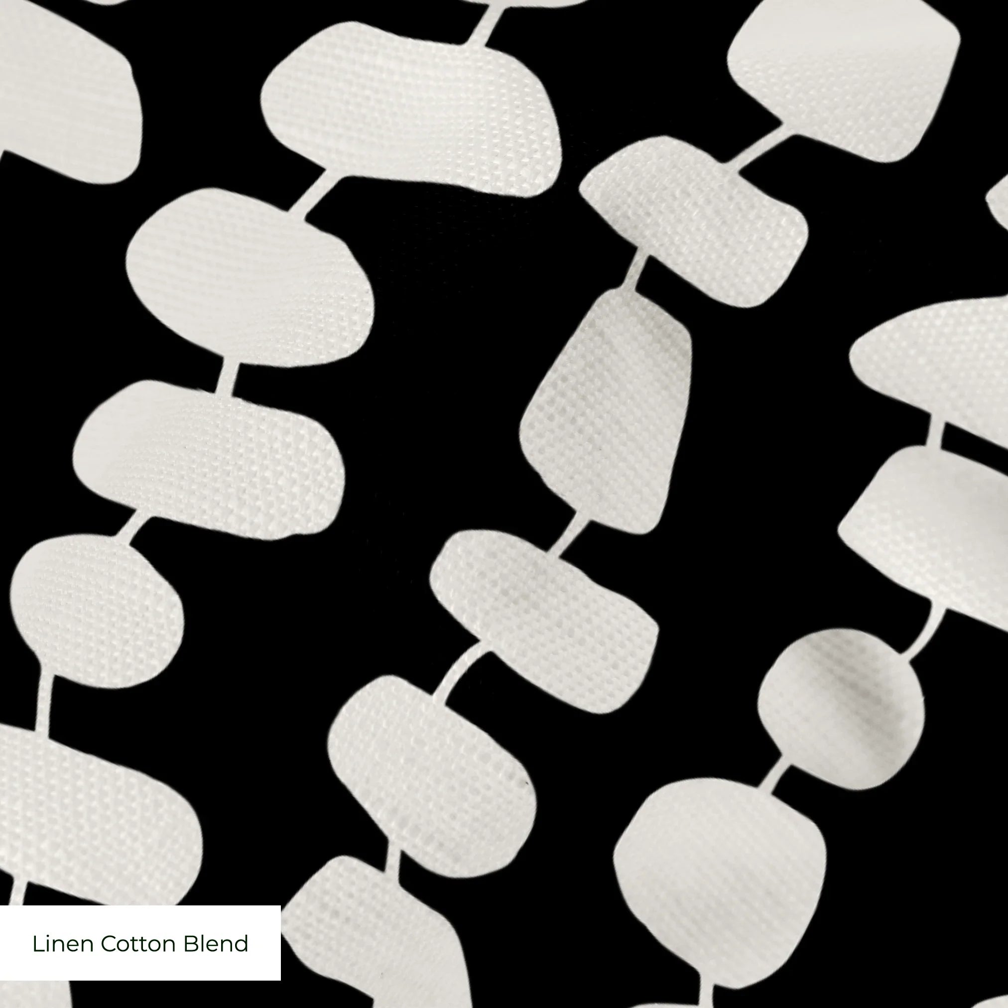 Atomic Stack in Ebony — atomic stack print, in white forms on a dense black ground
