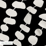 Atomic Stack in Ebony — atomic stack print, in white forms on a dense black ground