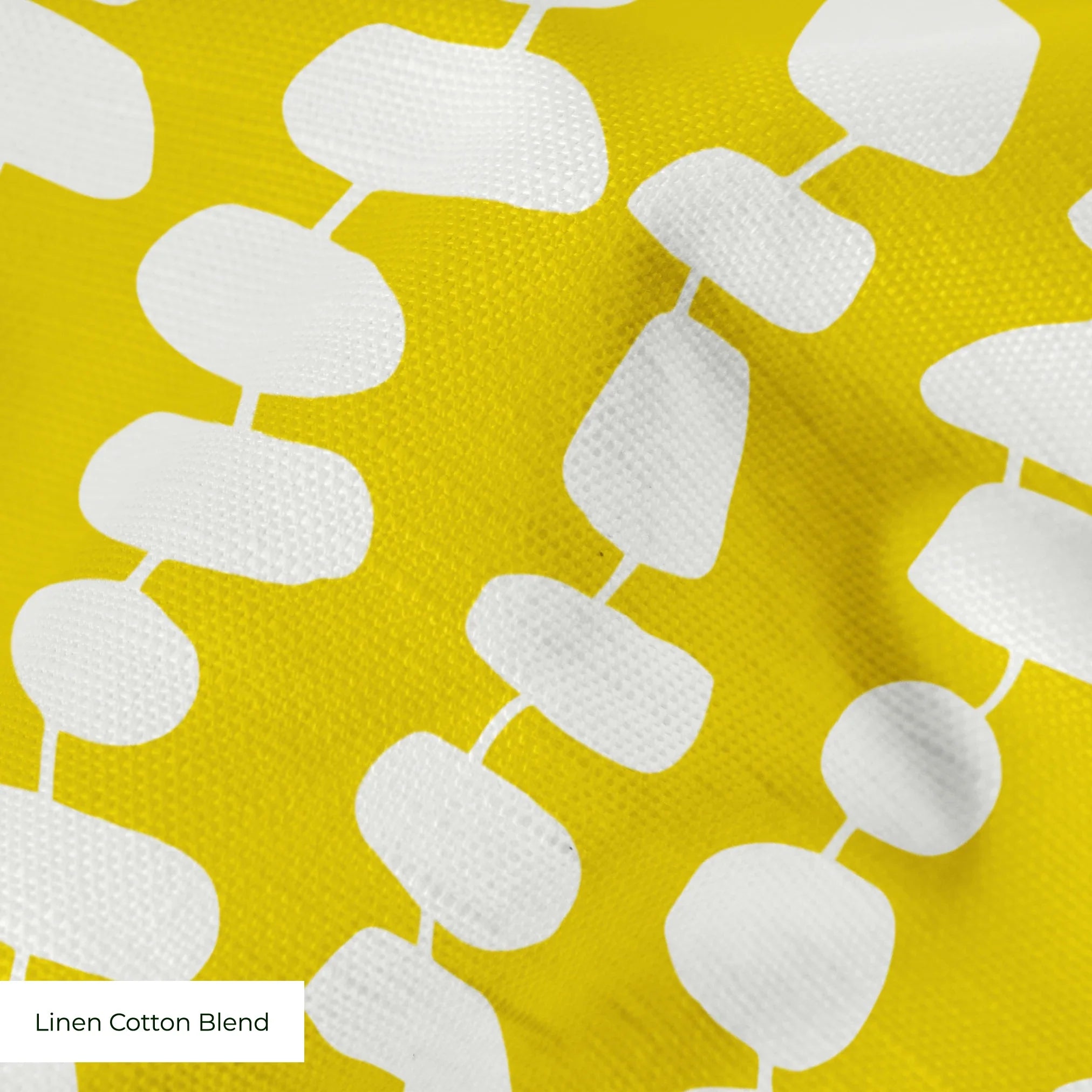 Atomic Stack in Mustard — atomic stack print, in white forms on a bright mustard yellow ground