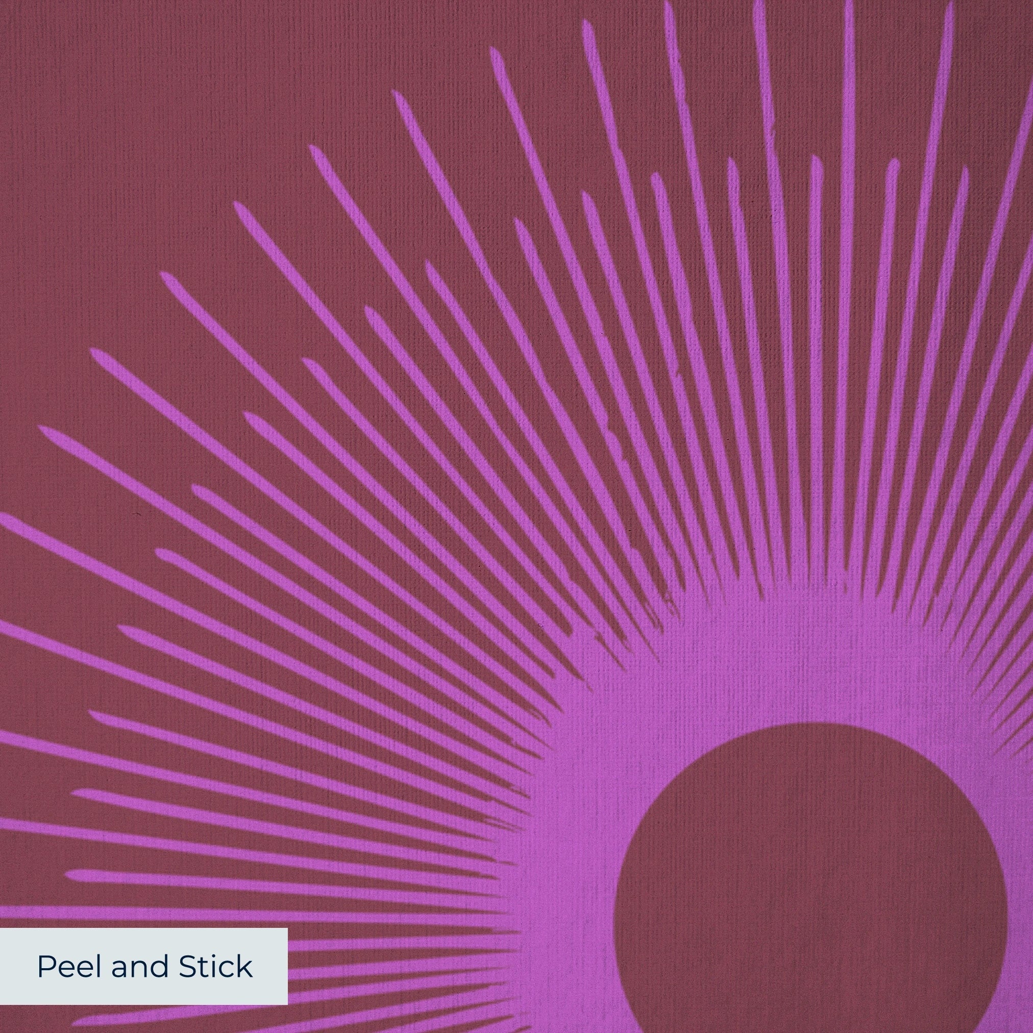 Retro Sunburst, Plum Wallpaper