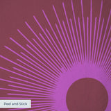 Retro Sunburst, Plum Wallpaper