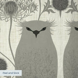 Owl Assembly, Gray Wallpaper