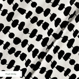 Atomic Stack in Ivory — atomic stack print, in black forms on a bright ivory ground, the reverse of the Ebony colorway