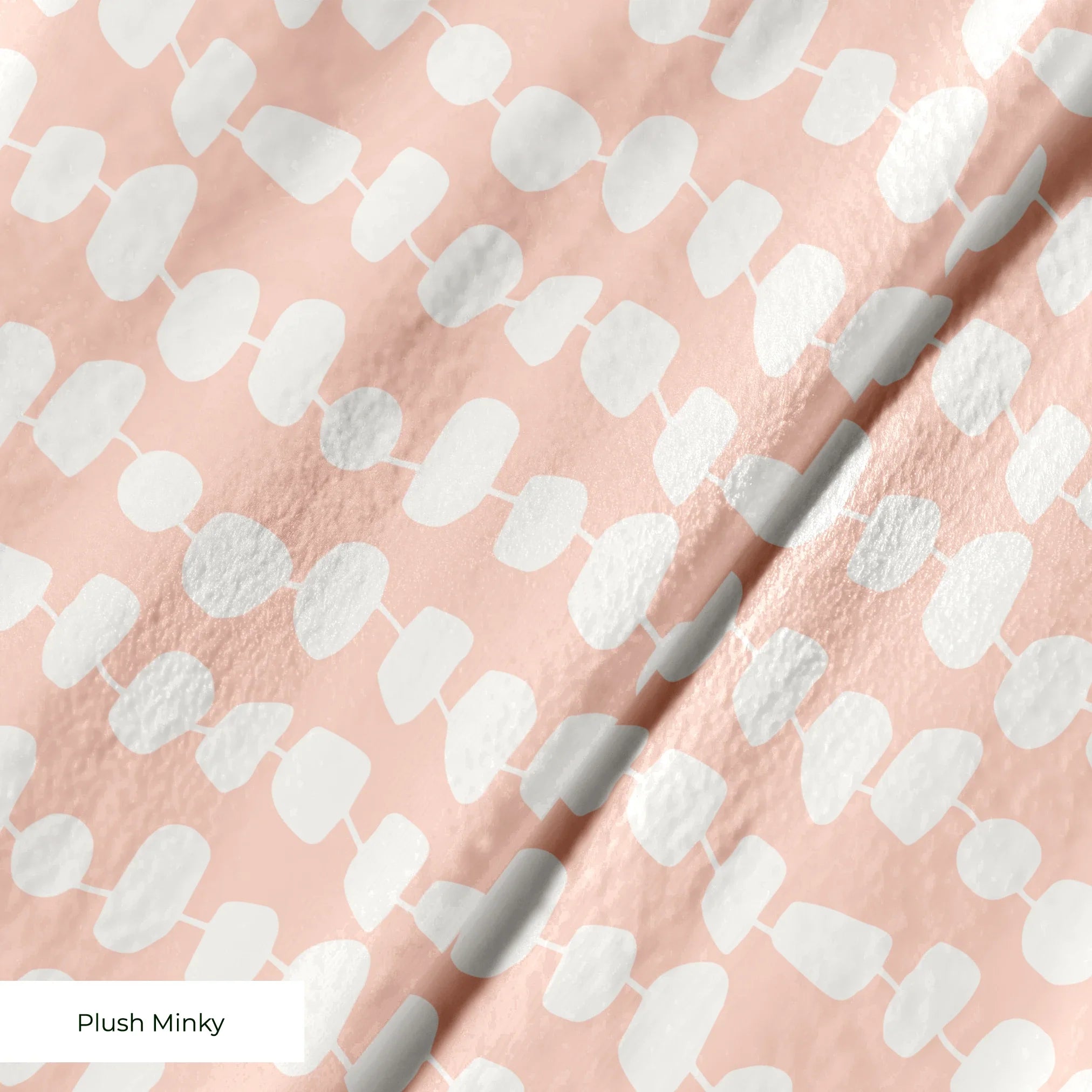 Atomic Stack in Petal — atomic stack print, in white forms on a soft blush pink ground