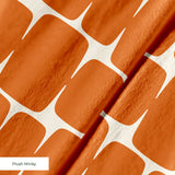 Atomic Bricks in Persimmon — atomic bricks print, in burnt persimmon and terracotta with a bone grid