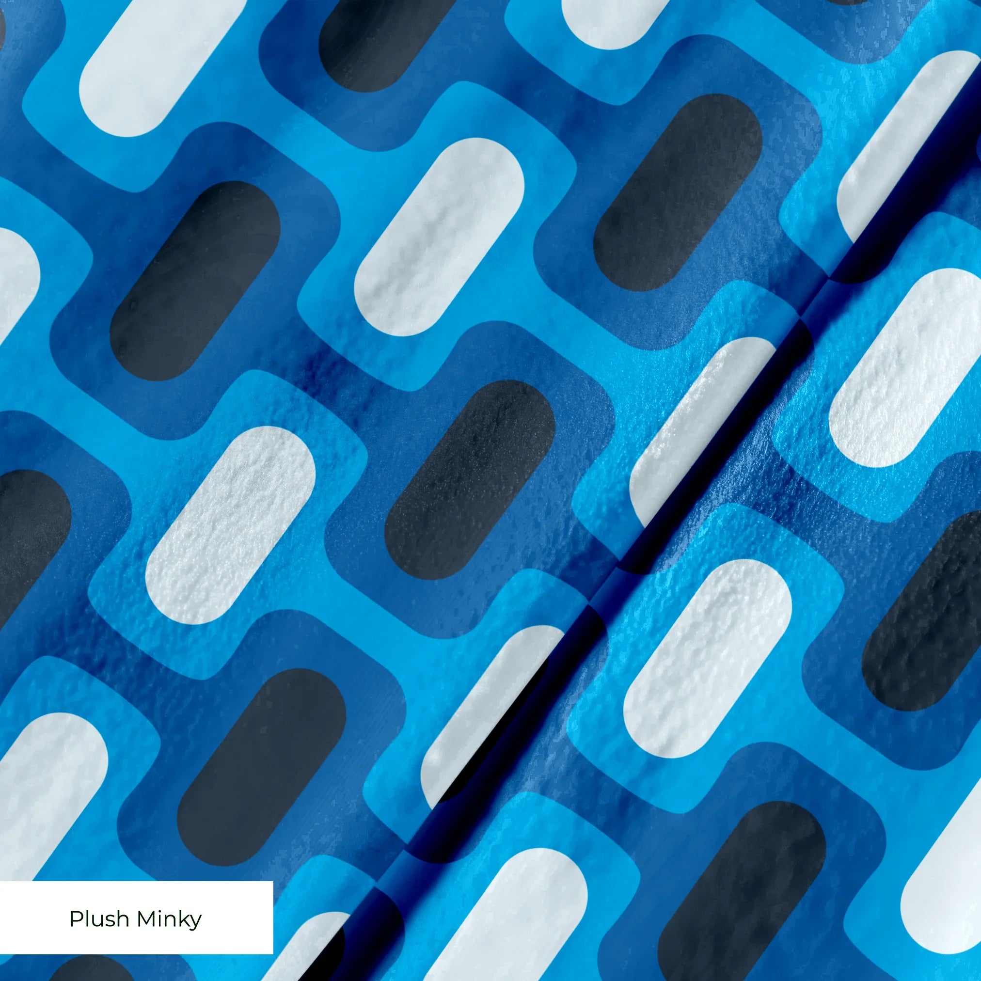 Mod Waves in La Jolla — mod waves print, in vivid cobalt blue pods on a deep navy ground