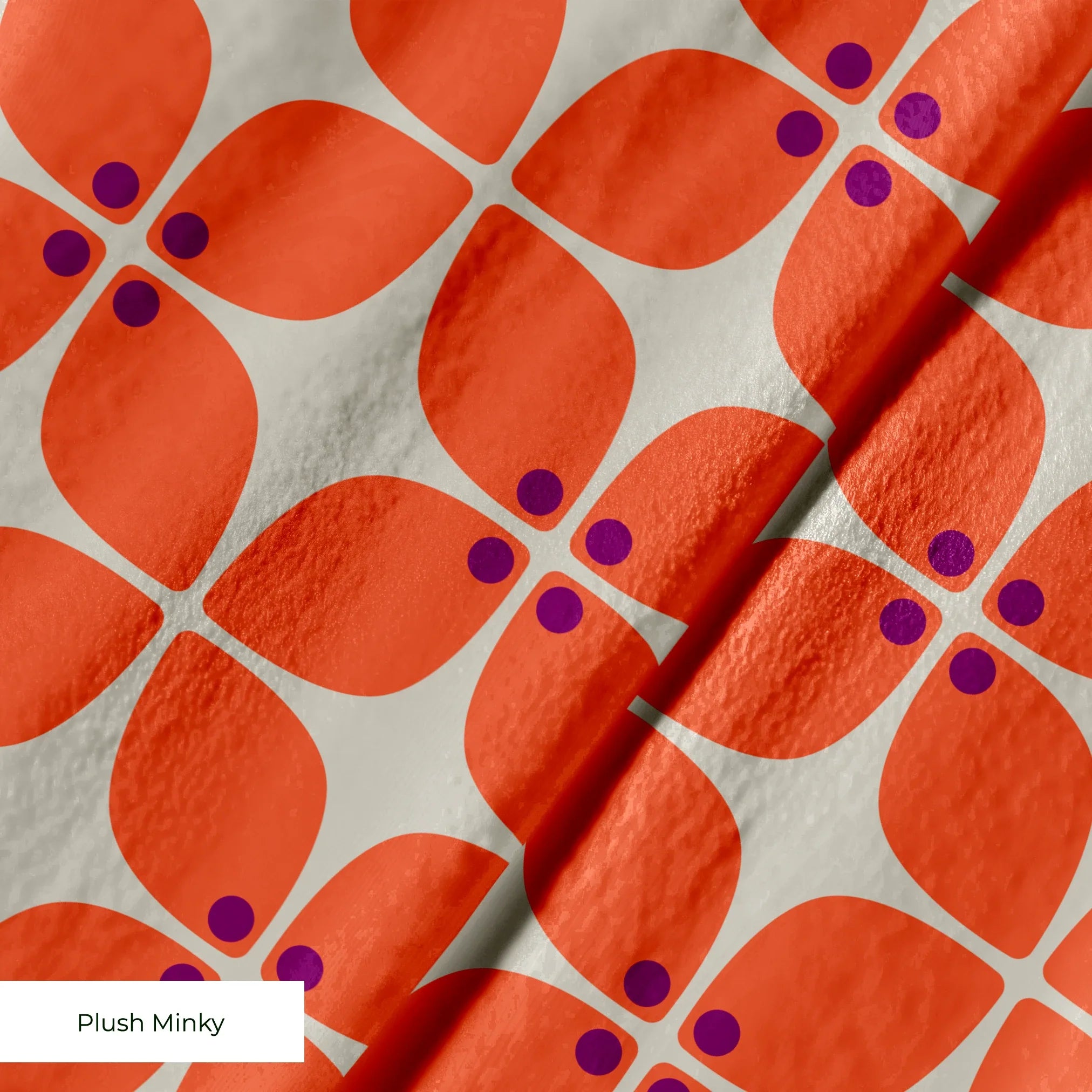 Square Mod in Fire — square mod print, in scorched coral red on oatmeal