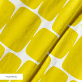 Atomic Bricks in Mustard — atomic bricks print, in saturated mustard yellow with a bone grid
