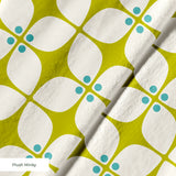 Square Mod in Chartreuse — square mod print, in acid olive and chartreuse on warm ivory