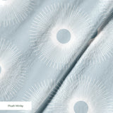 Retro Sunburst in Slate — retro sunburst print, in cool slate grey and blue with a silvery center