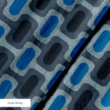 Mod Waves in Pacific Heights — mod waves print, in bright cobalt pods on a slate blue ground